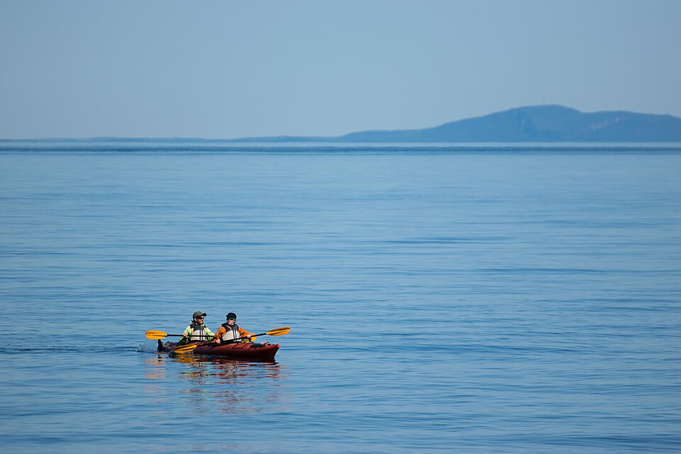 Yellow kayak on turquoise water
